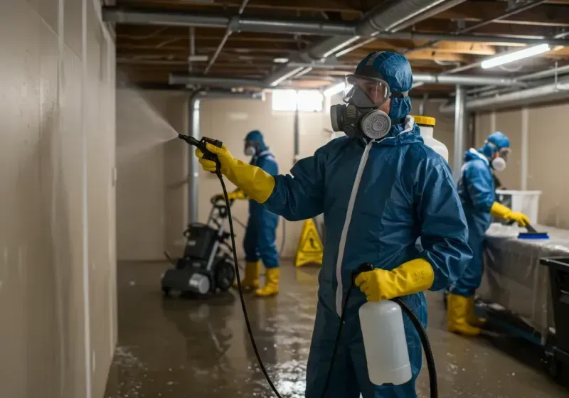 Basement Sanitization and Antimicrobial Treatment process in Bedford, VA